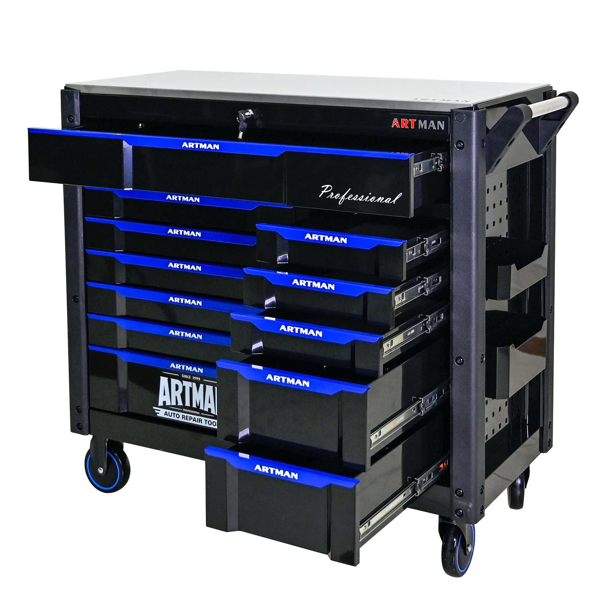 12-Layer Drawer Multi-Purpose Tool Car, With Wheels, Iron Top