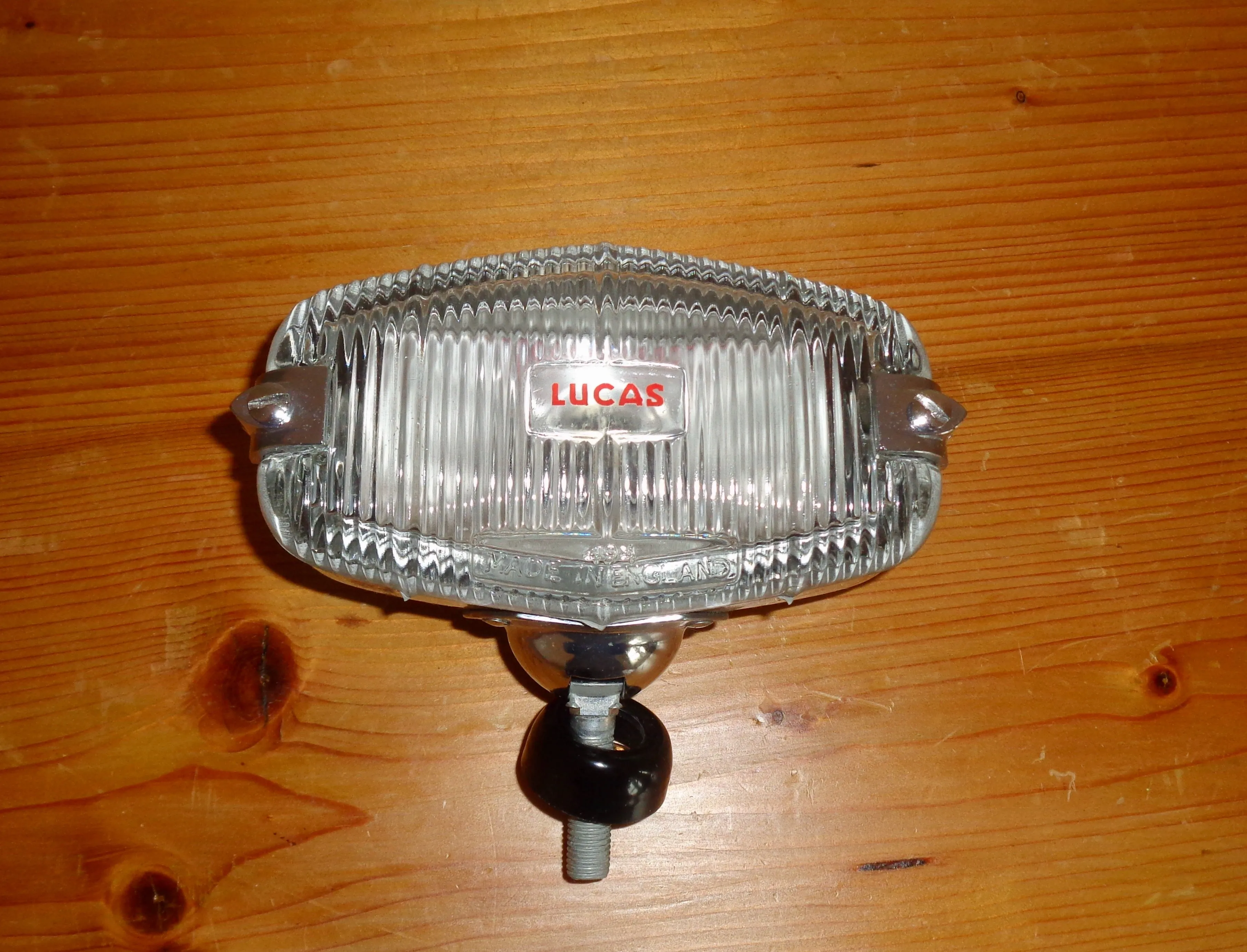 1960s Original Lucas Model 494 Reversing Car Lamp. Clear Glass And Chrome Boxed NOS