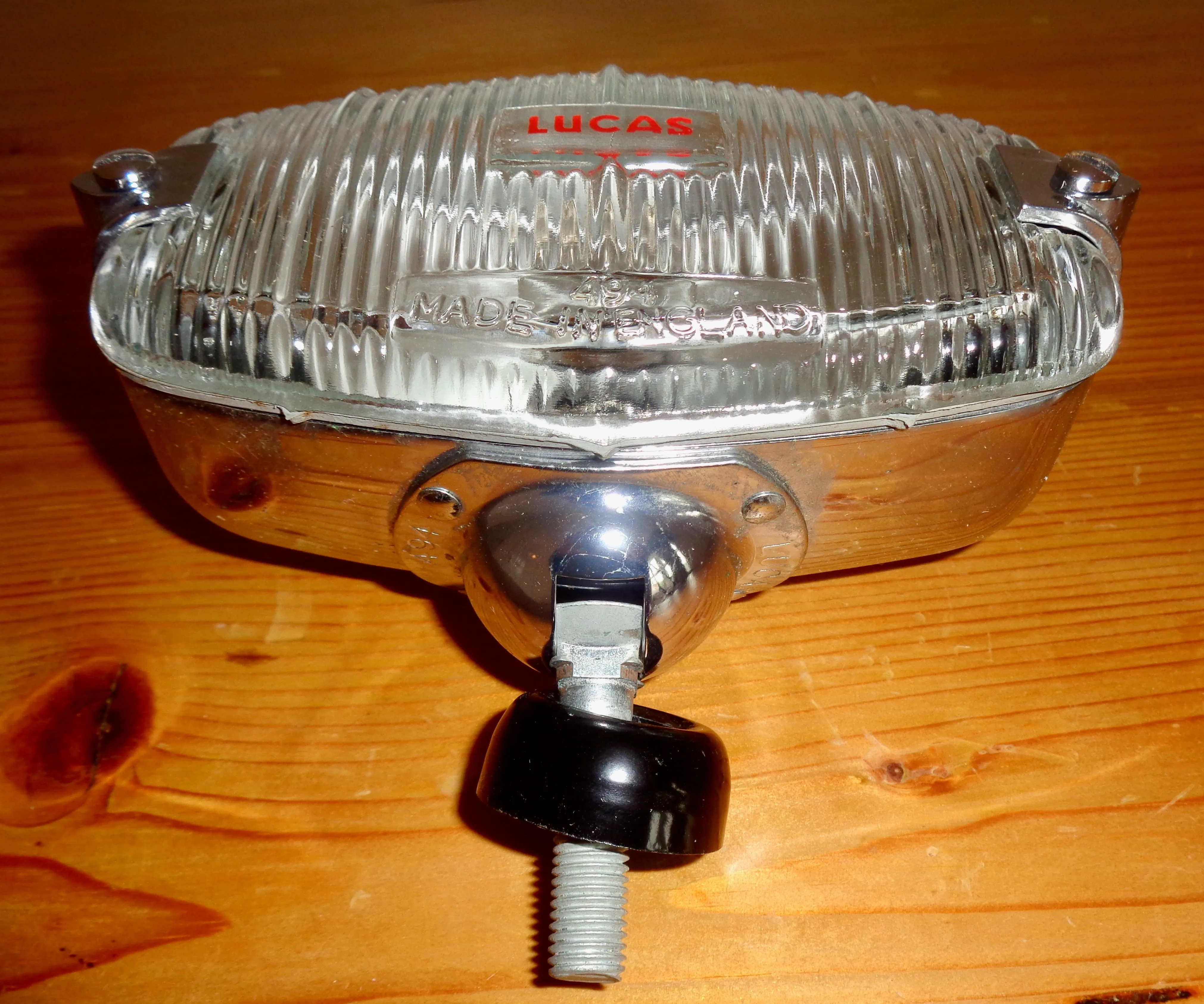 1960s Original Lucas Model 494 Reversing Car Lamp. Clear Glass And Chrome Boxed NOS