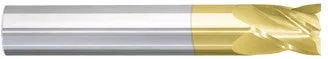 203-001201: 1/2 Dia, 5/8 LOC, 2-1/2 OAL, 4-Flt,  Carbide Square End Mill- Single End, 30 Deg. Helix, TiN, USA