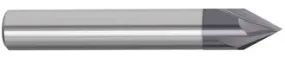 209-064187B: 3/16in. Dia., 2in. Overall Length, 4-Flute, Carbide Chamfer Mill- SE, 60 deg, AlTiN, USA