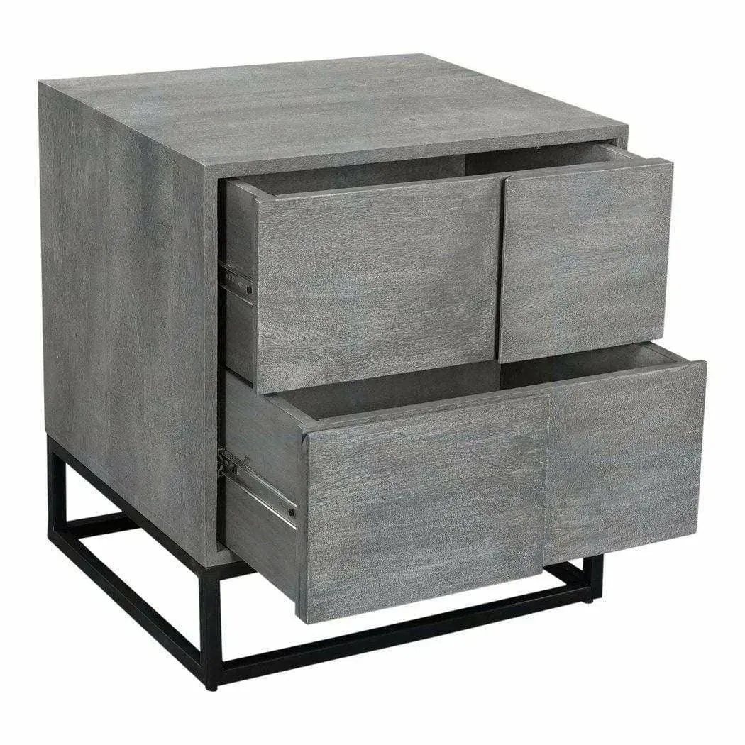 22 Inch Nightstand Grey Contemporary