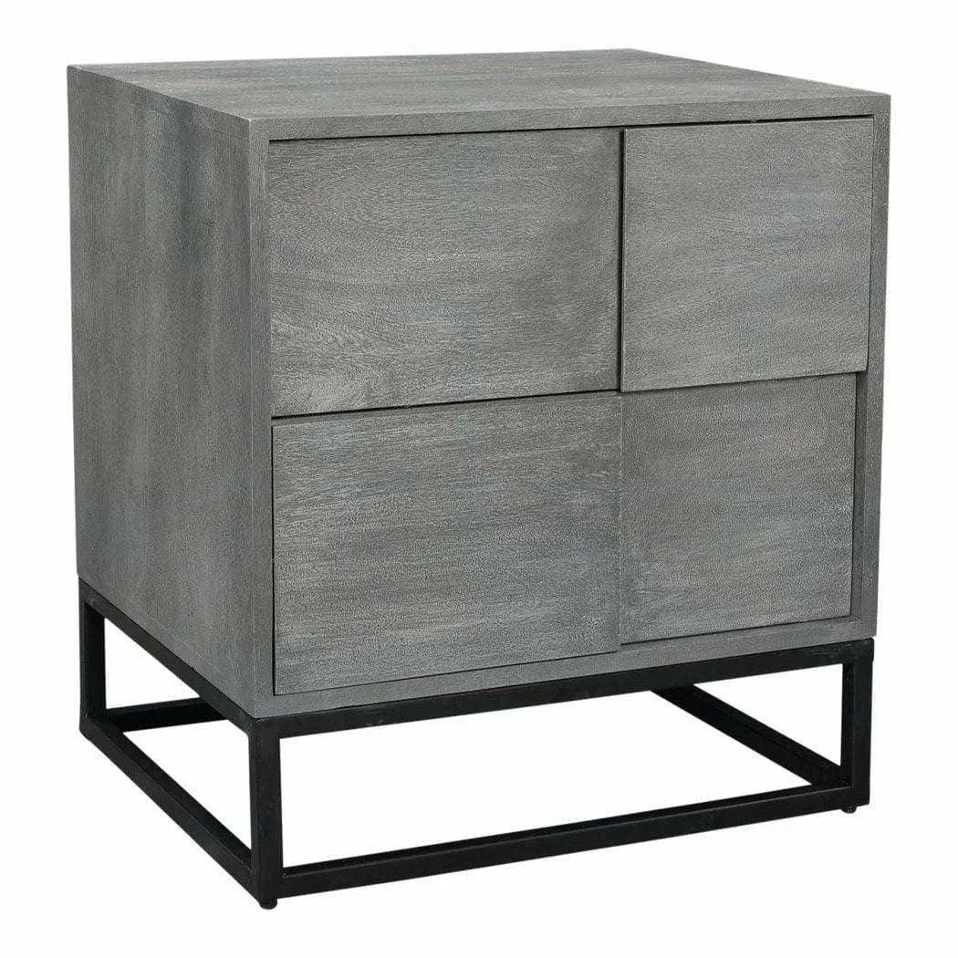 22 Inch Nightstand Grey Contemporary