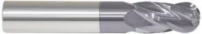 223-001047: 13/64 Dia, 5/8 LOC, 2-1/2 OAL, 4-Flt,  Carbide Ball End Mill- Single End, 30 Deg. Helix, AlTiN, USA