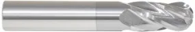 223-021088: 23/64 Dia, 1 LOC, 2-1/2 OAL, 4-Flt,  Carbide Ball End Mill- Single End, 30 Deg. Helix, TiCN, USA