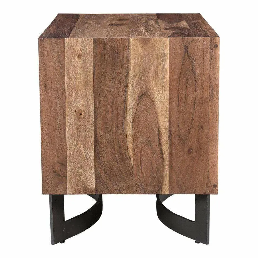 26 Inch Nightstand Smoked Brown Industrial