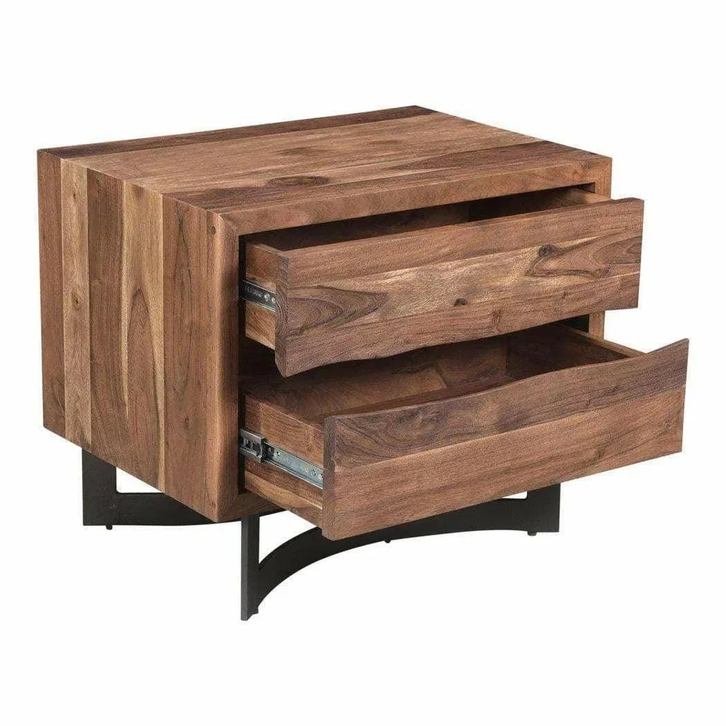 26 Inch Nightstand Smoked Brown Industrial