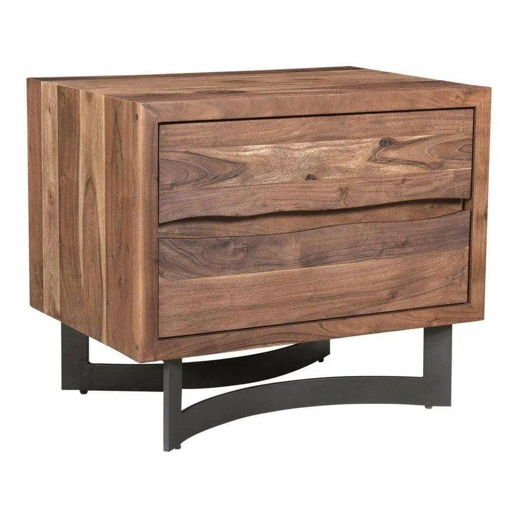 26 Inch Nightstand Smoked Brown Industrial