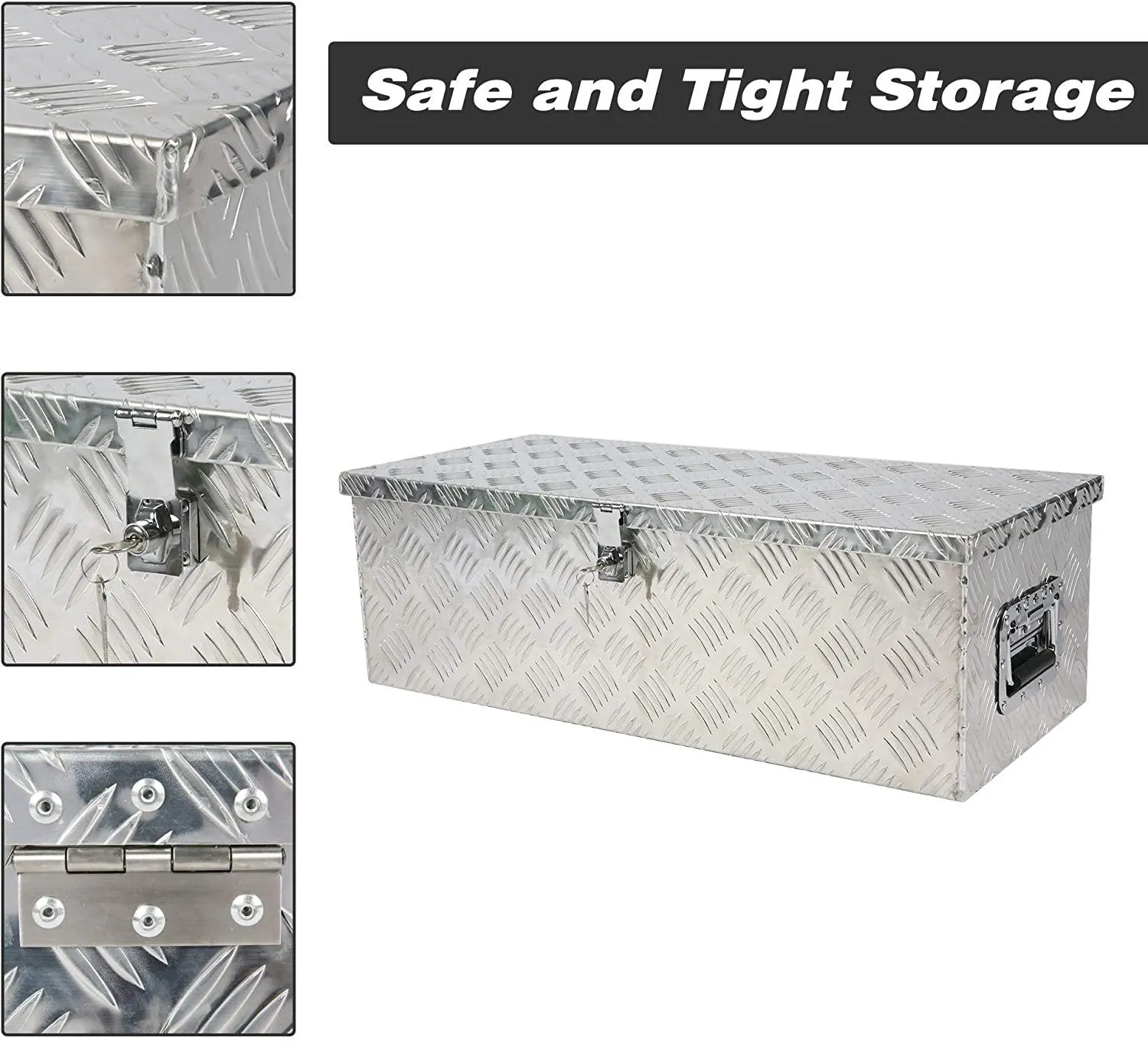 30" x 13.8" x 9.6" Aluminum Truck Tool Box Trailer RV Underbody Storage Toolbox w/ Lock & Keys