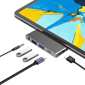 5 in 1 Hub Converter USB3.0 Docking Type-C to HDMI for iPad Pro