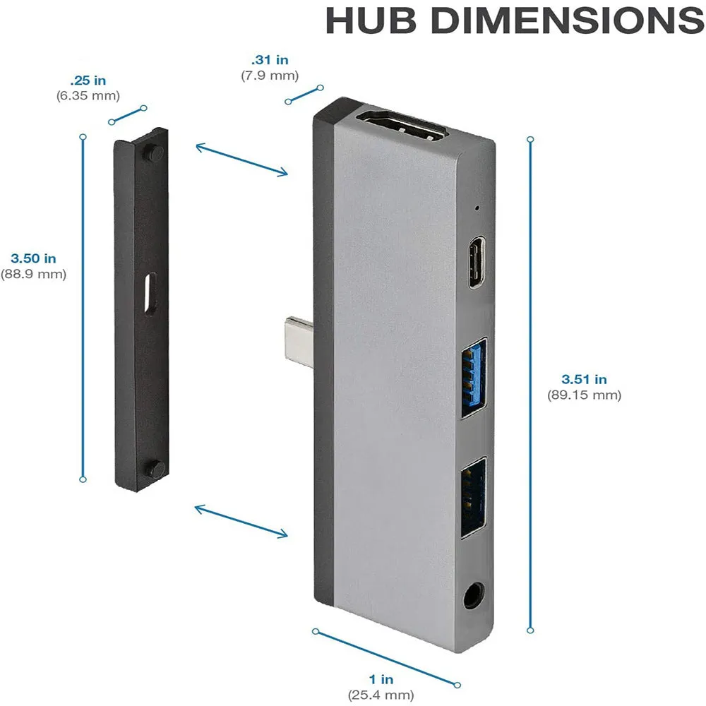 5 in 1 Hub Converter USB3.0 Docking Type-C to HDMI for iPad Pro