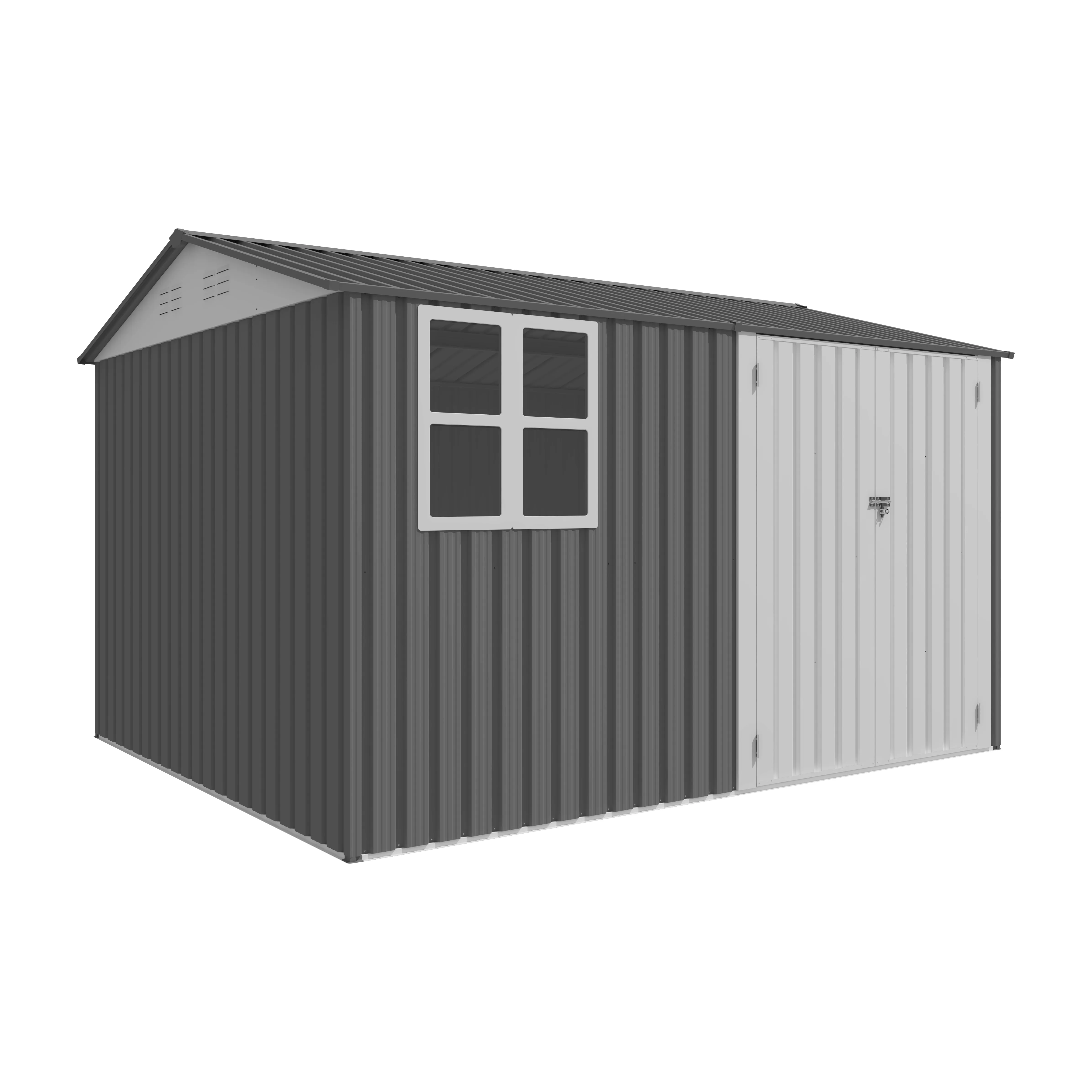 8X10FT Outdoor Storage Shed with Thickened Galvanized Steel,with Sloped Roof & Double Lockable Door,Storage Shed Large with 6 Vents, Garden Tool Shed for Backyard Garden Patio Lawn Bike,Lawnmower