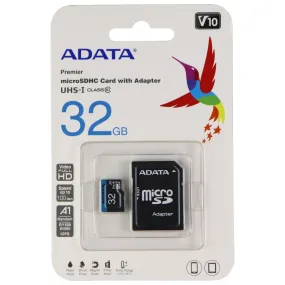 ADATA 32GB microSDHC Card with Adapter UHS-1 / Class 10 / V10/A1 Memory Card