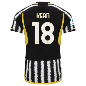 adidas Kean Juventus Home Authentic Jersey 23/24 w/ Serie A Patch (Black/White)