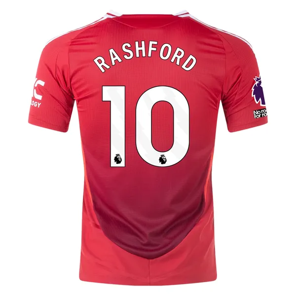 adidas Manchester United Authentic Marcus Rashford Home Jersey w/ EPL   No Room For Racism Patches 24/25 (MUFC Red/Bright Red)