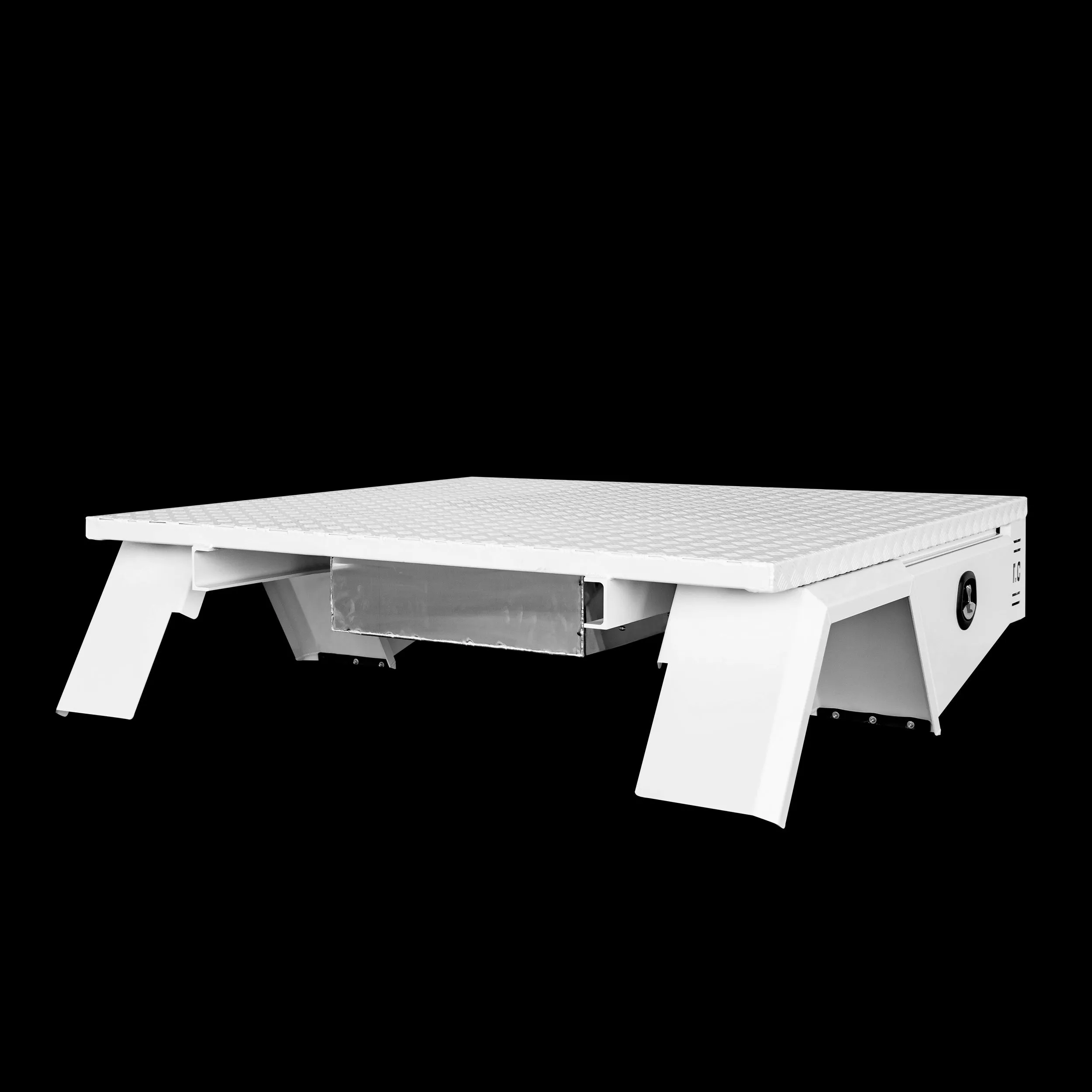 Aluminium Tray 1650mm No Headboard - White