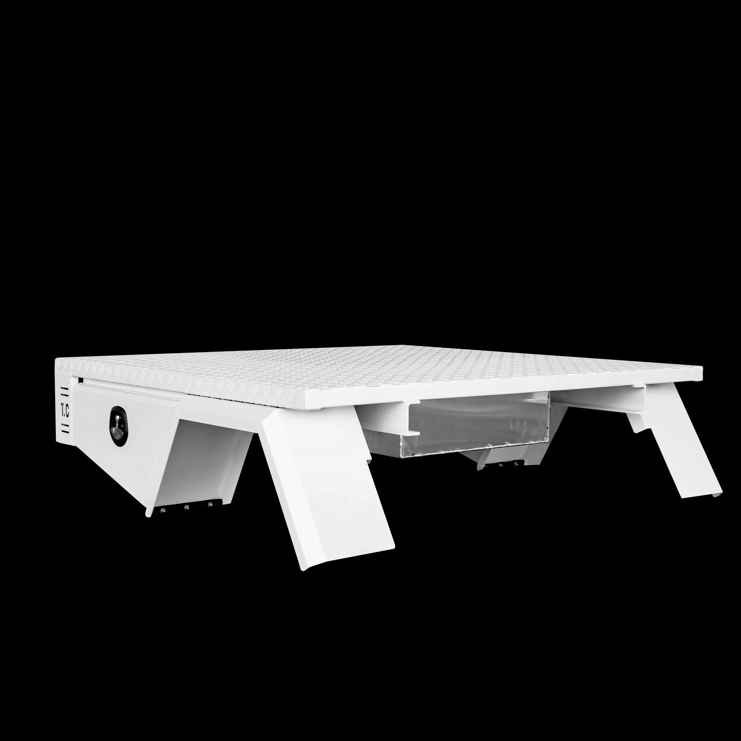 Aluminium Tray 1650mm No Headboard - White