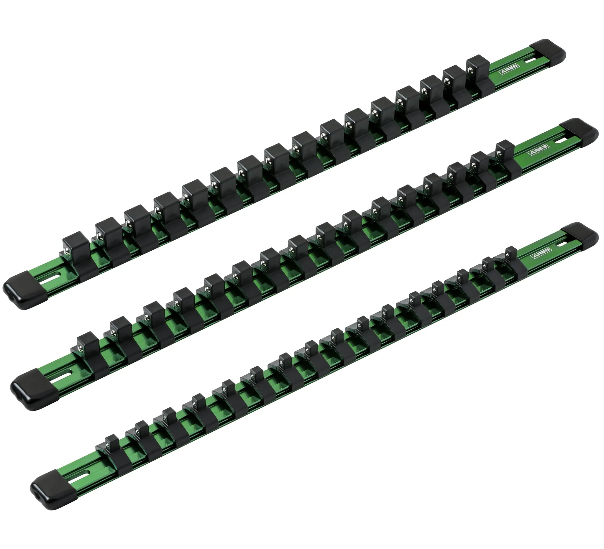 ARES 60045 - 3-Piece Green Aluminum Socket Rail Set