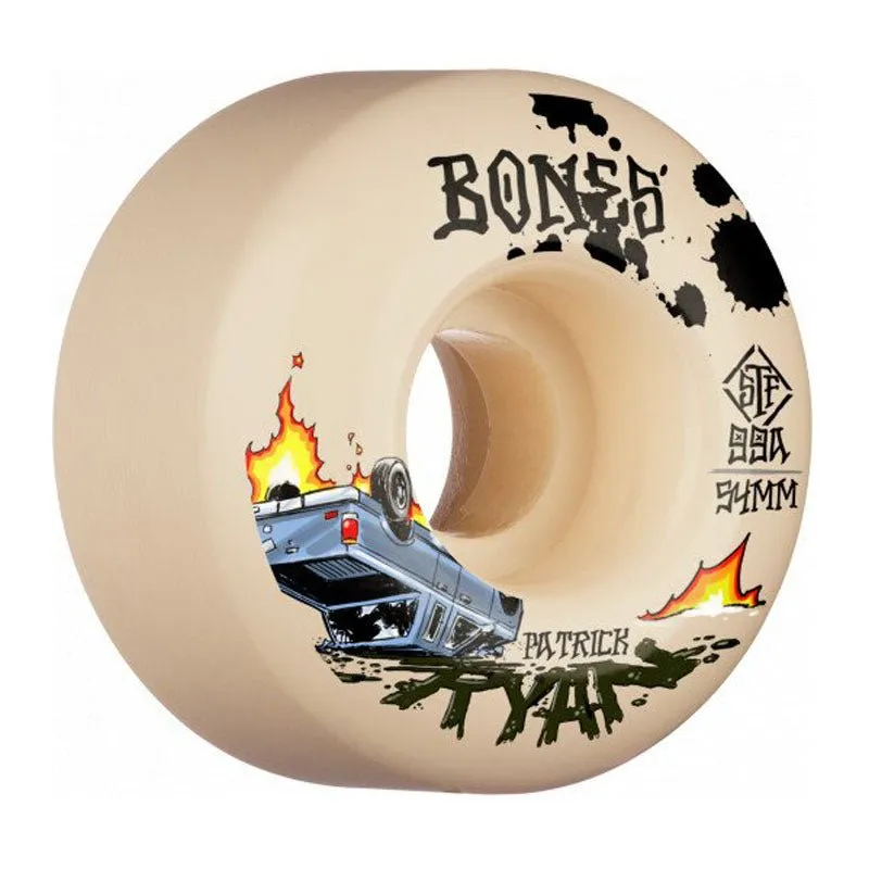 Bones 54mm 99a Ryan Crash & Burn V4 Wide Skateboard Wheels 4pk