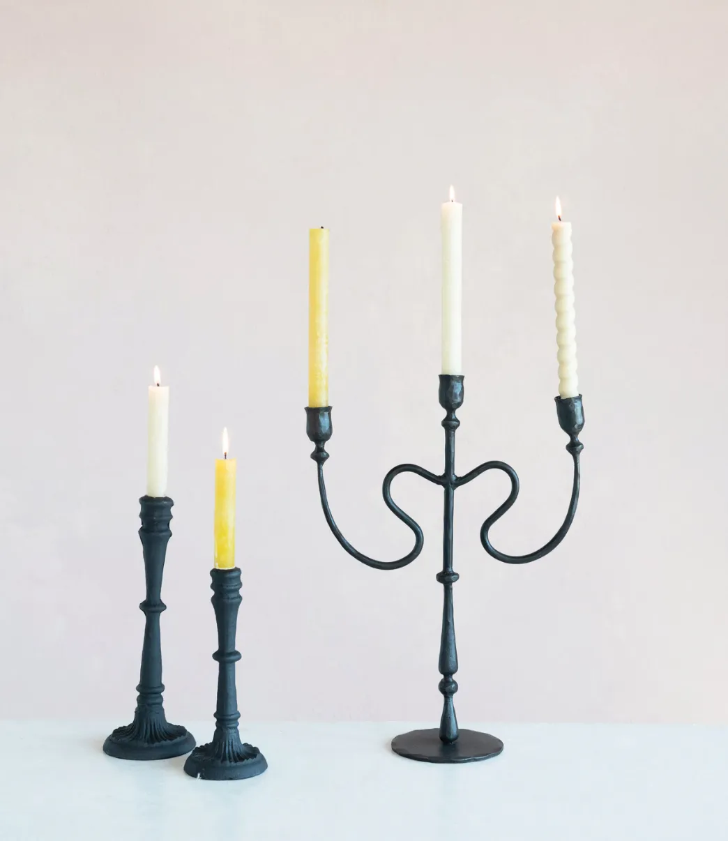 Cast Iron Taper Candle Holders