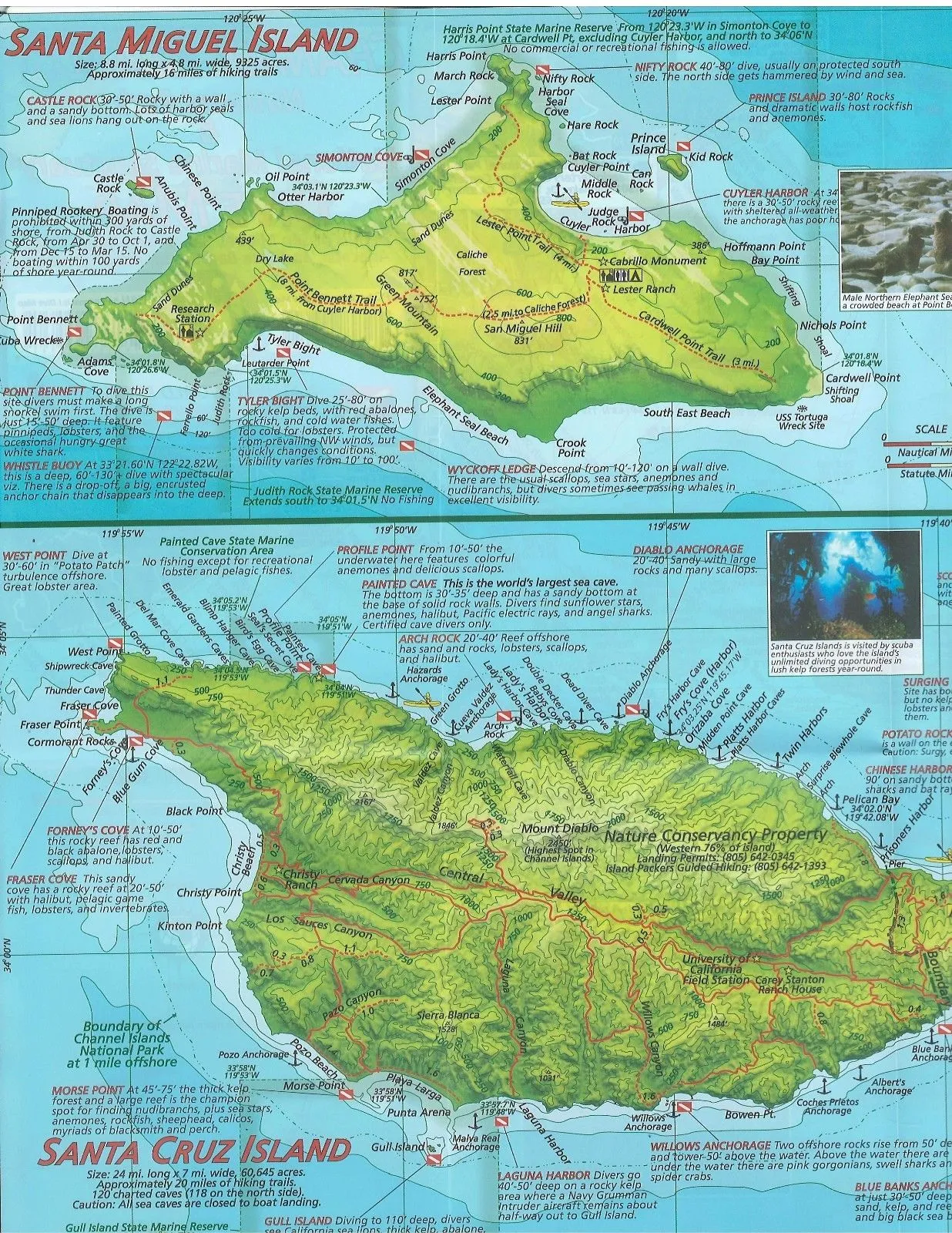 Channel Island Waterproof Dive Map