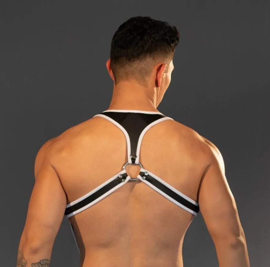 Dale Mas Neoprene Smooth Skin Industry Harness, Black/White