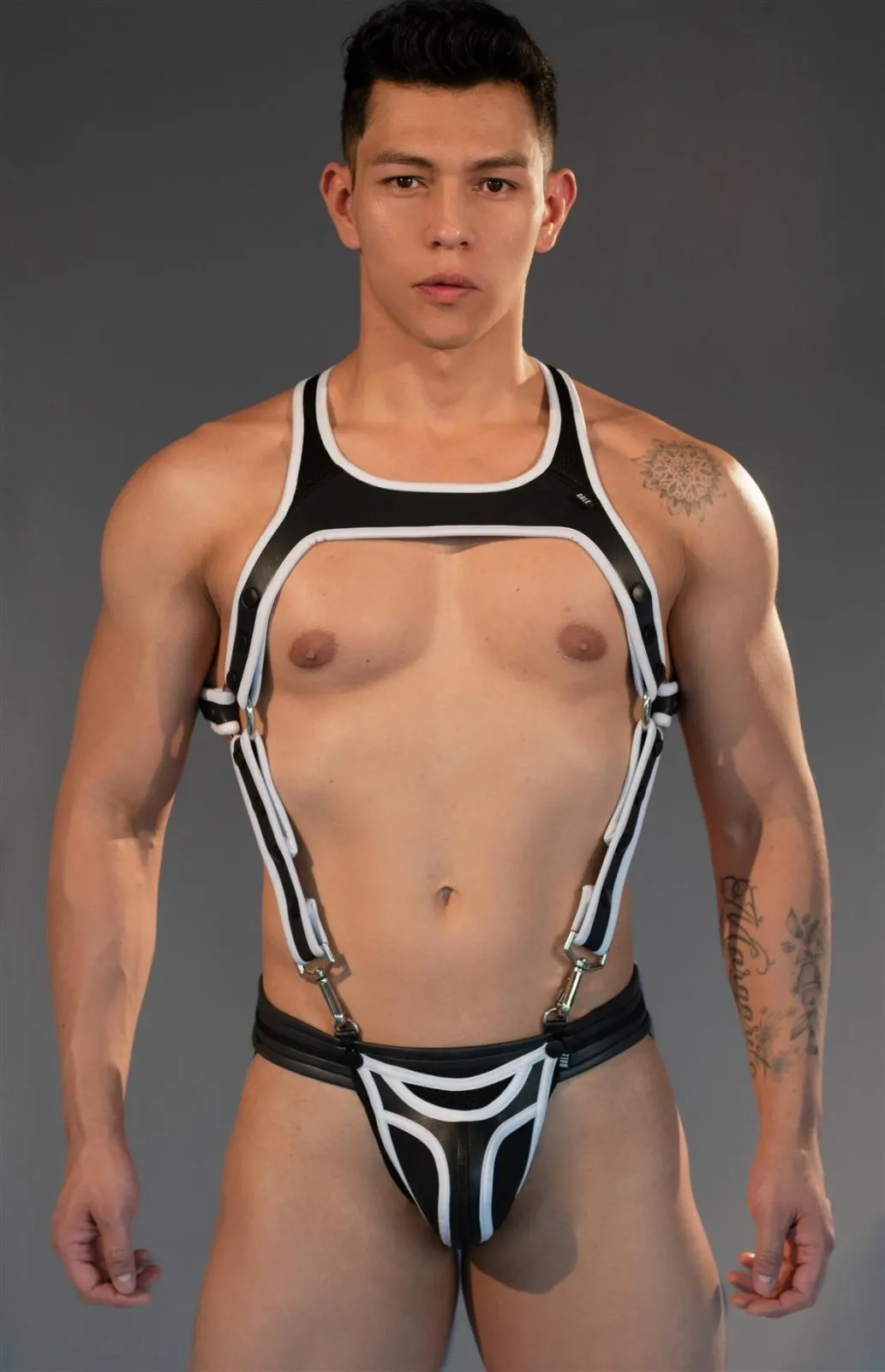 Dale Mas Neoprene Smooth Skin Industry Harness, Black/White