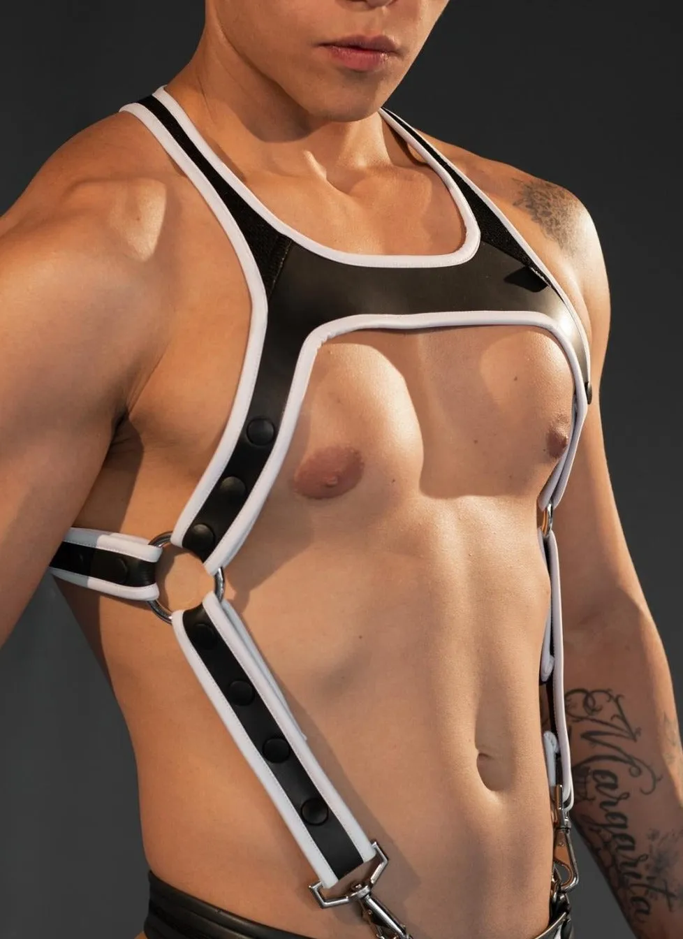 Dale Mas Neoprene Smooth Skin Industry Harness, Black/White