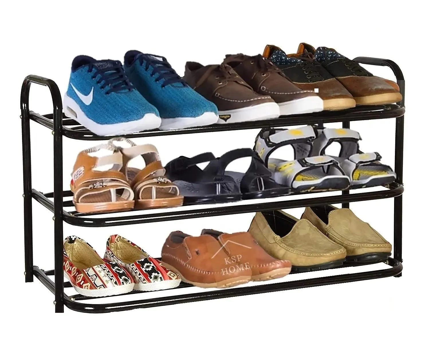 DAREV Heavy Metal Shoe Rack (4 Shelves) Foldable Open Book Shelf, Book Shelve, Shoe Rack, Shoes Storage Rack for Home Shoe Stand Shelf