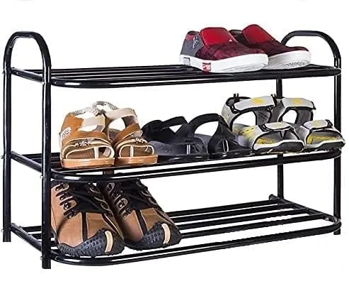 DAREV Heavy Metal Shoe Rack (4 Shelves) Foldable Open Book Shelf, Book Shelve, Shoe Rack, Shoes Storage Rack for Home Shoe Stand Shelf