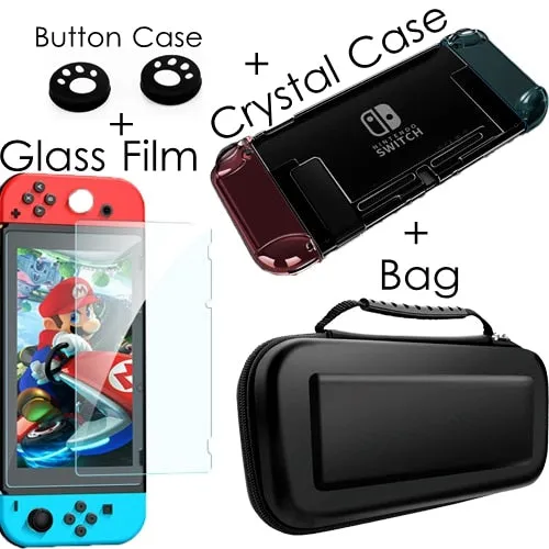 Detachable Crystal PC Transparent Case For Nintendo Nintend Switch NS NX Cases Hard Clear Back Cover Shell Coque Ultra Thin Bag