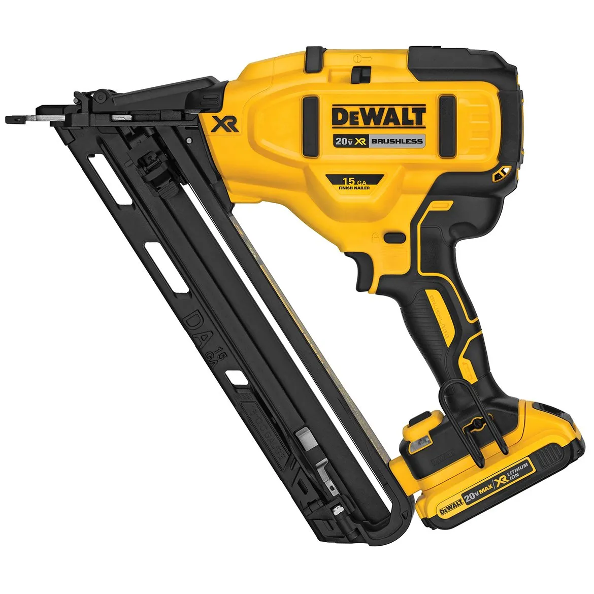 DeWALT DCN650D1 20V MAX XR 15-Gauge Cordless Angled Finish Nailer Kit