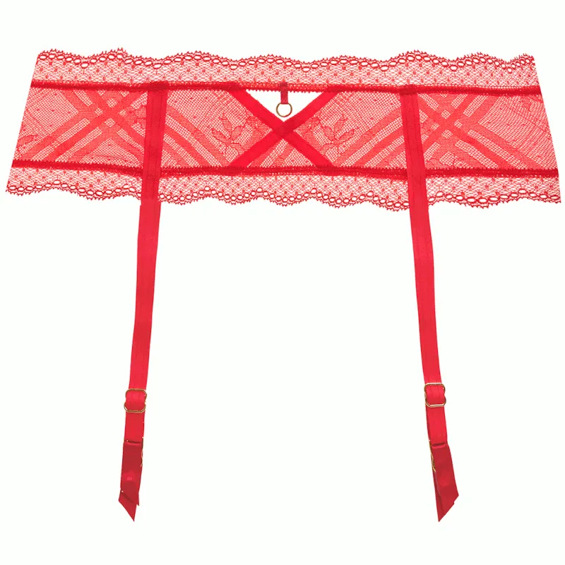 Fatale Suspender Garter Belt Chilli Red - Freya