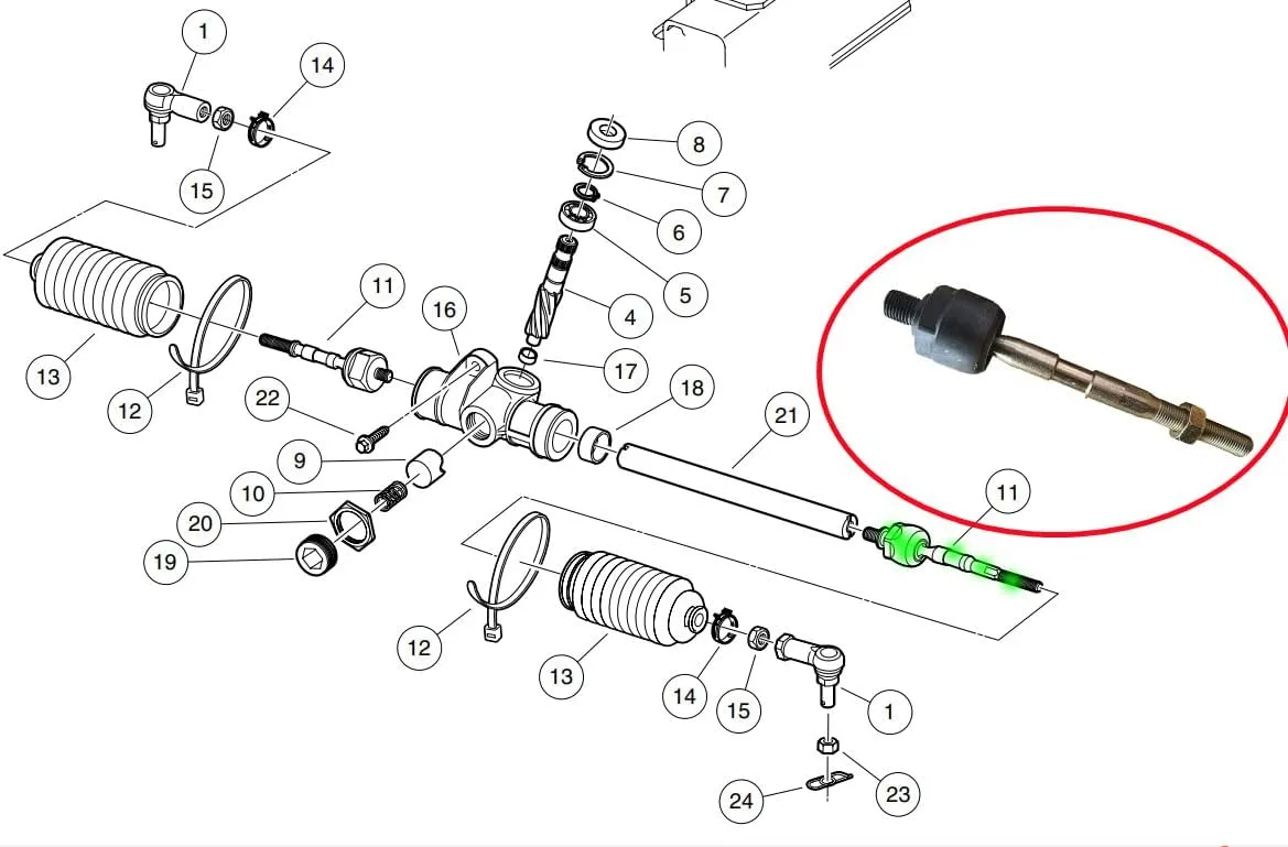 Golf Cart Inner Ball Joint Metal Inner Steering Rack Joint Club Car Precedent 2004-up - 10L0L