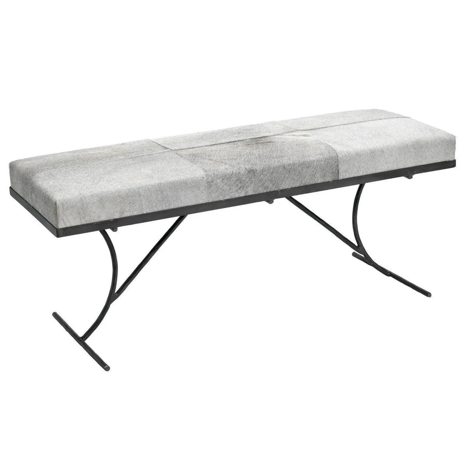 Grey Leather Iron Kai Bench