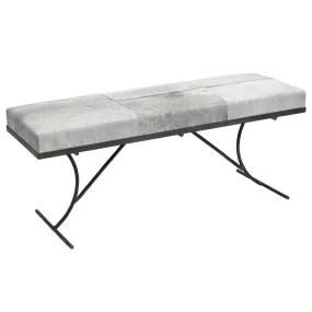 Grey Leather Iron Kai Bench