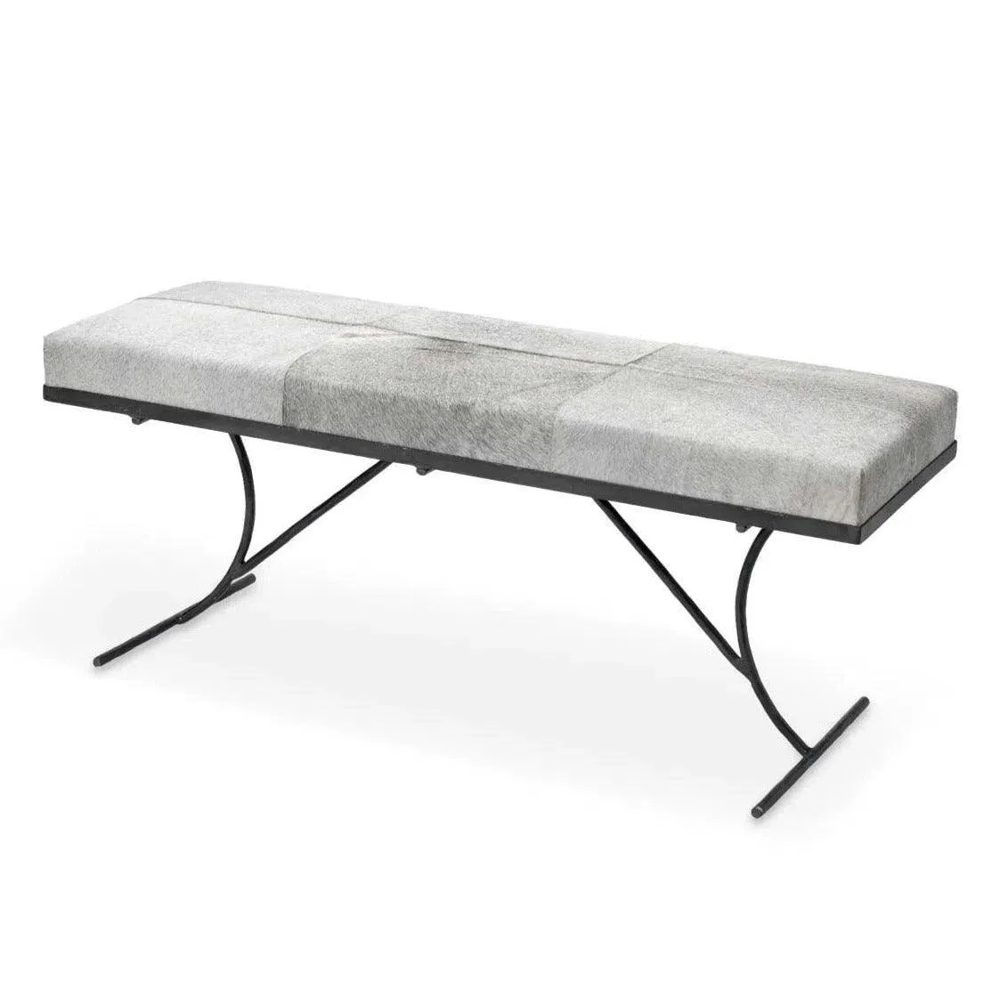 Grey Leather Iron Kai Bench