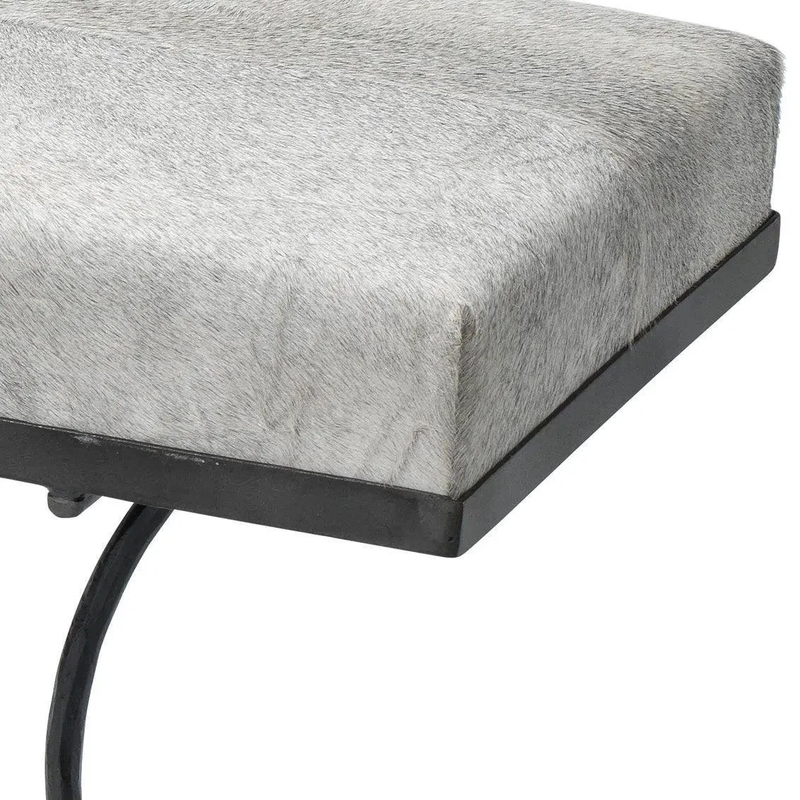 Grey Leather Iron Kai Bench