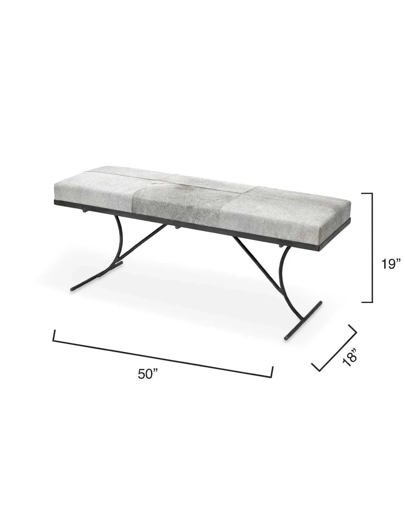 Grey Leather Iron Kai Bench