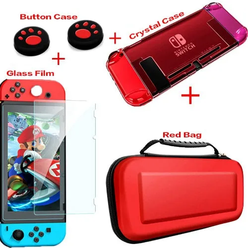 Hard PC Protection Cover For Nintend Switch NS NX Case Transparent Crystal Shell Console Controller Accessories With Stand Cases