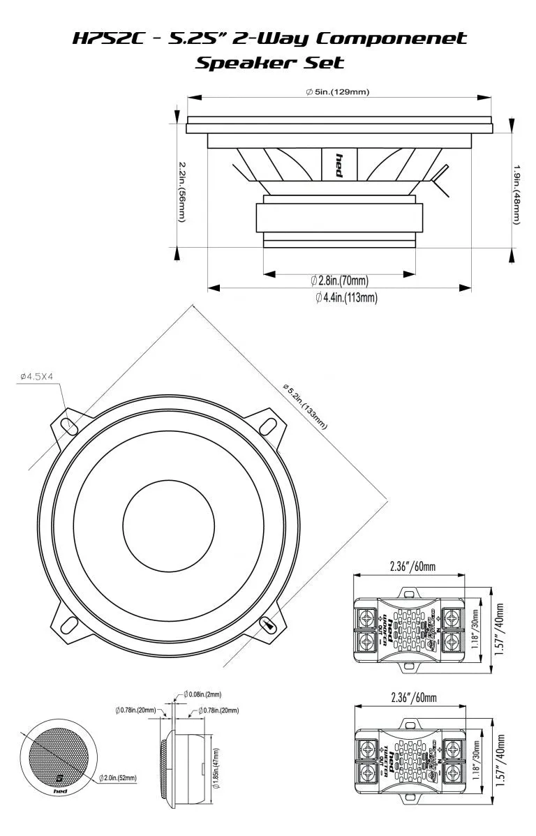 HED Series 5.25" 2-Way Component Speakers - H7525C