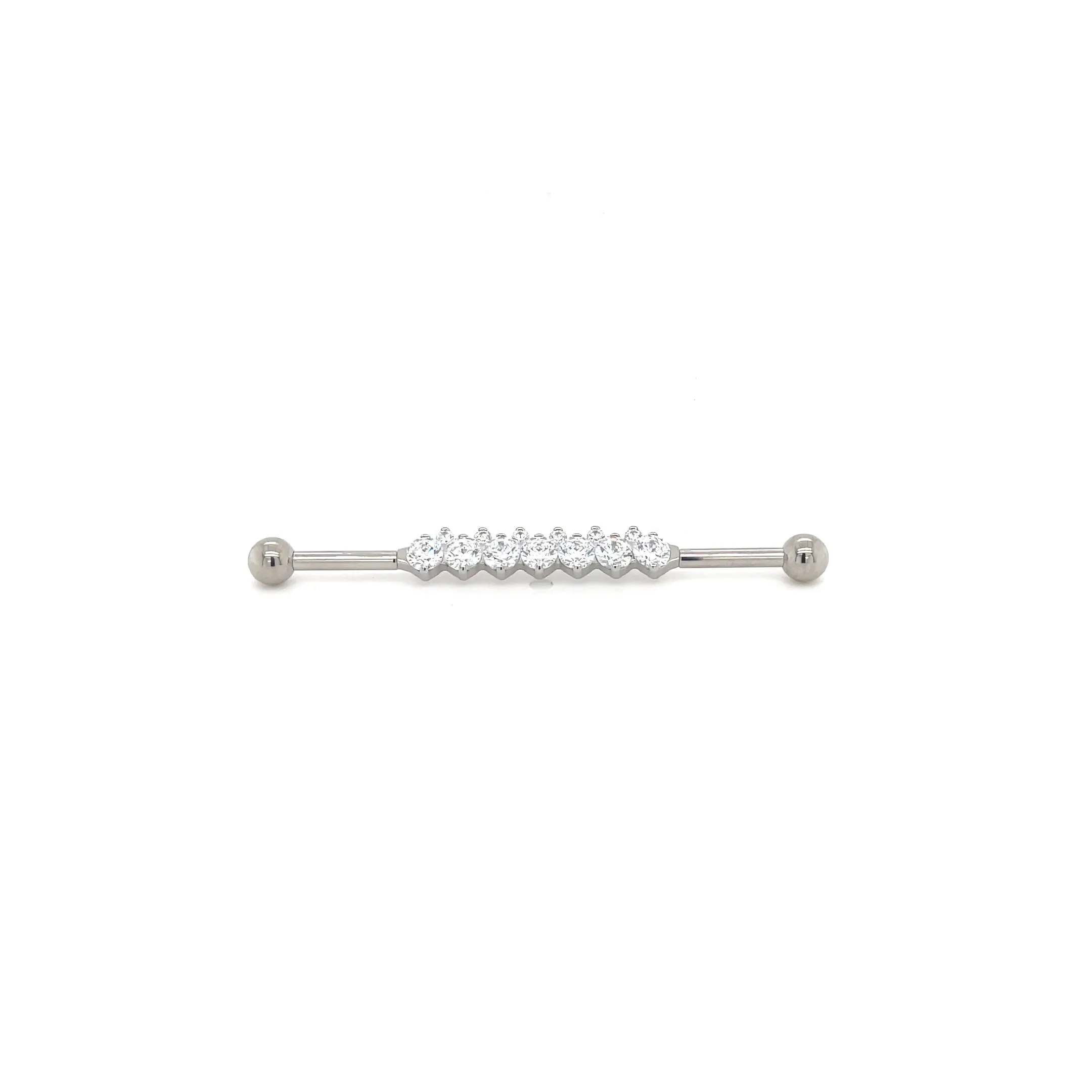 Industrial Strength Titanium Odyssey CZ Orbit Industrial Barbell