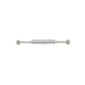 Industrial Strength Titanium Odyssey CZ Orbit Industrial Barbell