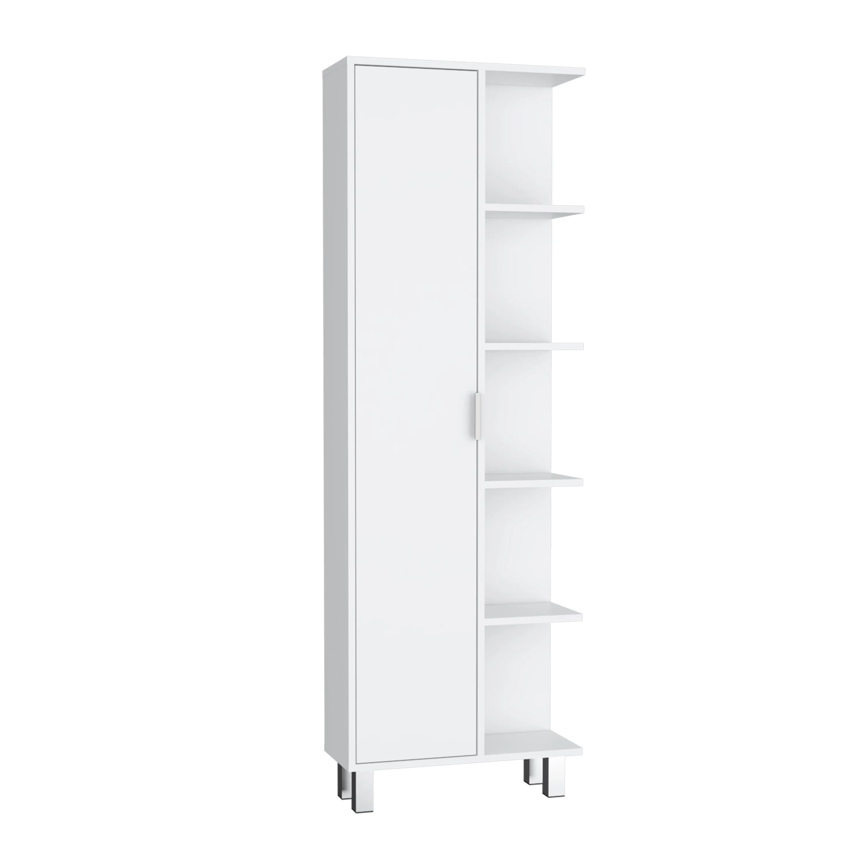 Keller Linen Cabinet 63" H, with 1 door and 9 shelves, White,