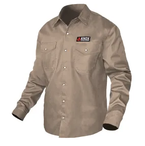 Knox FR Shirt Tan With Pearl Snap Buttons