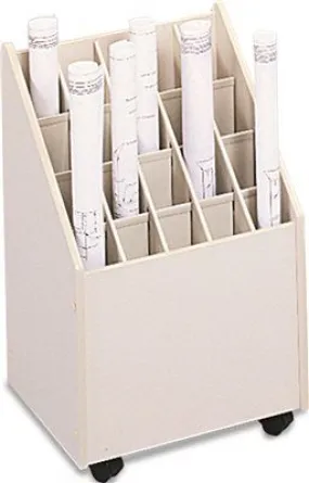 Laminate Mobile Roll Files 20 Compartments 15-1/4W X 13-1/8D X 23-1/4H Putty