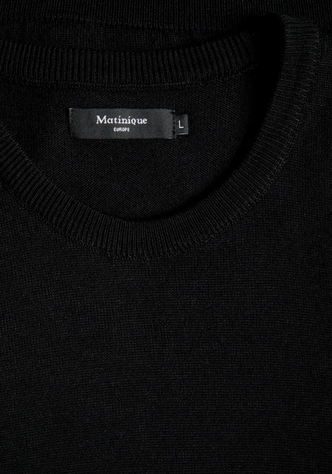 Matinique® MAPetro Merino Blend Crew Knit Jumper/Black - CORE SS24