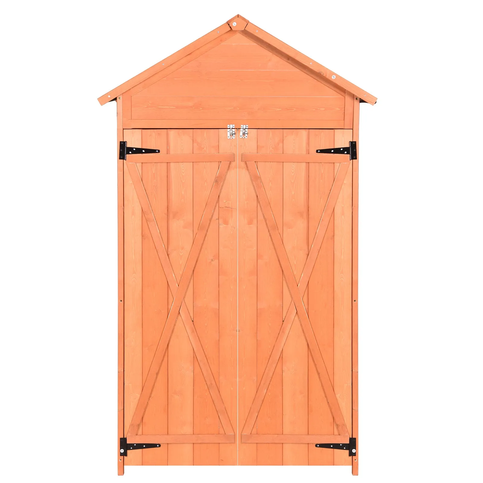 Outdoor Storage Shed Wood Tool Shed Waterproof Garden Storage Cabinet with Lockable Doors for Patio Furniture, Backyard, Lawn, Meadow, Farmland