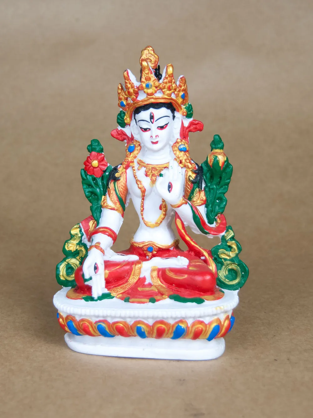 Painted White Tara Statue