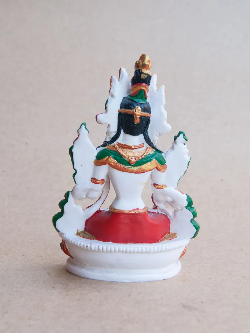 Painted White Tara Statue